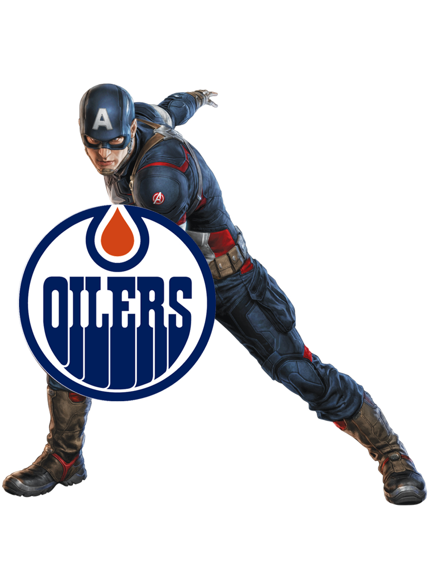 Edmonton Oilers Captain America Logo vinyl decal